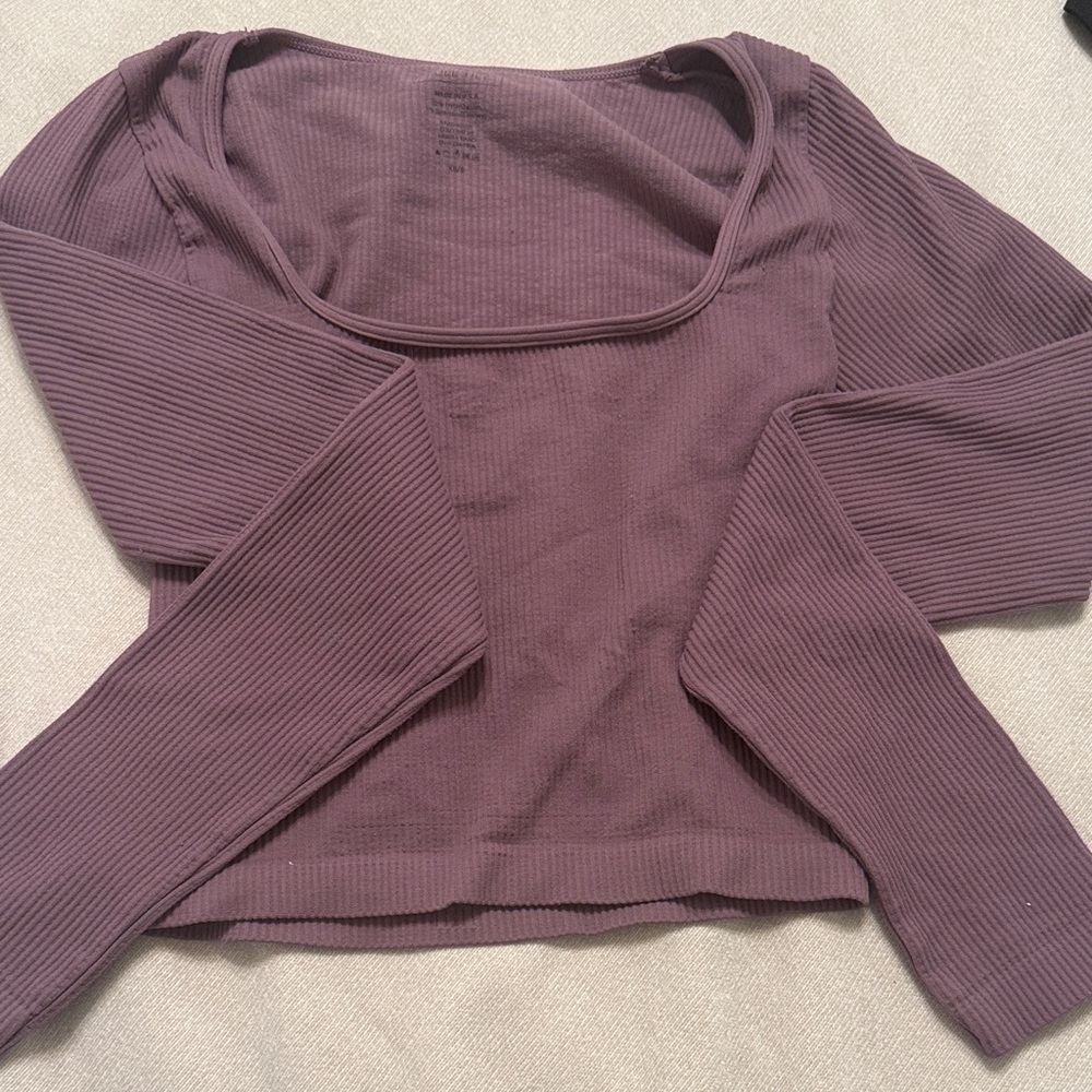 Full Tilt Ribbed Purple Crop Top